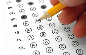 42066721 - filling out answers on a multiple choice test